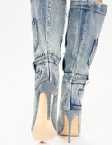 Valencia Stiletto Denim Knee High Boots