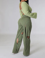 Sage Cut Out Pants