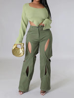 Sage Cut Out Pants